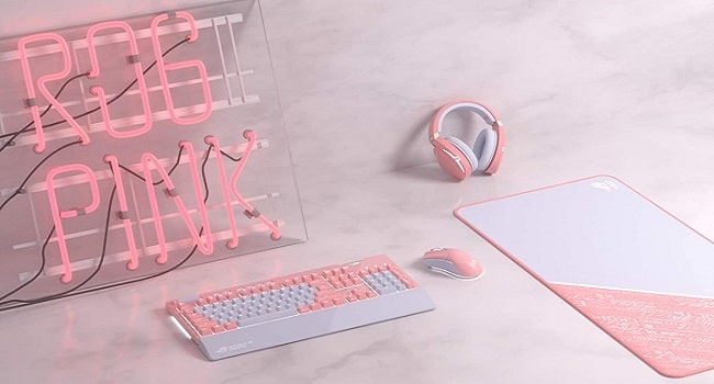 pink gaming keyboard Asus